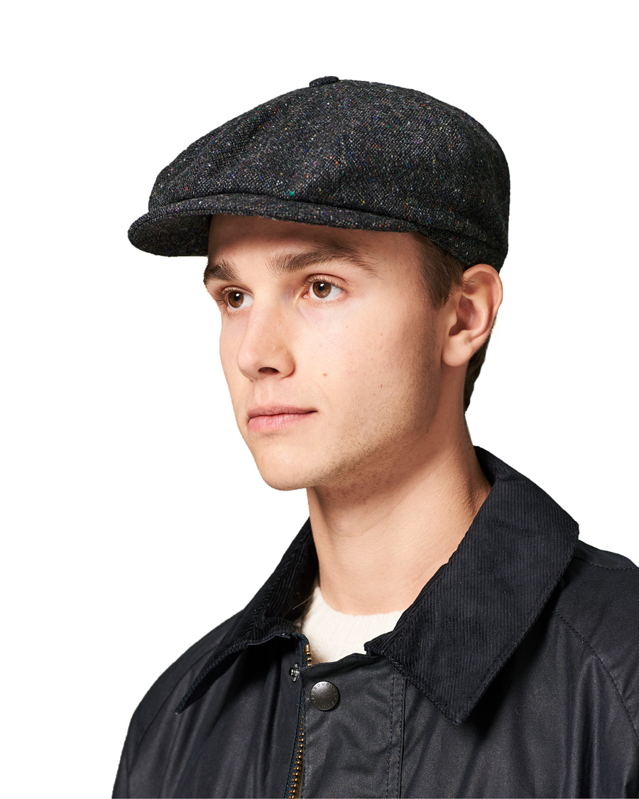 Homme | Lock & Co Hatters Tremelo Donegal Tweed Cap Dark Grey | Lock & Co Hatters | Tremelo Donegal Tweed Cap Dark Grey