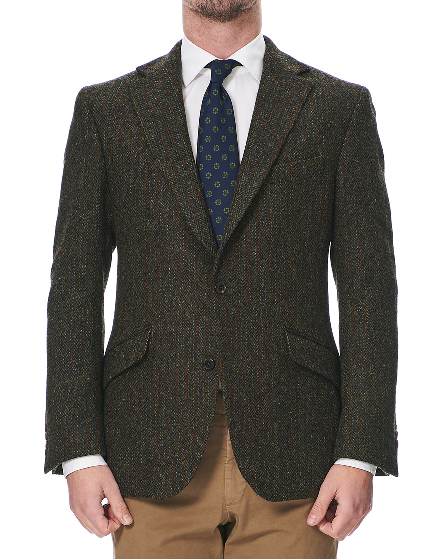 Heren | Blazers | Walker Slater | Edward Harris Tweed Herringbone Blazer Green