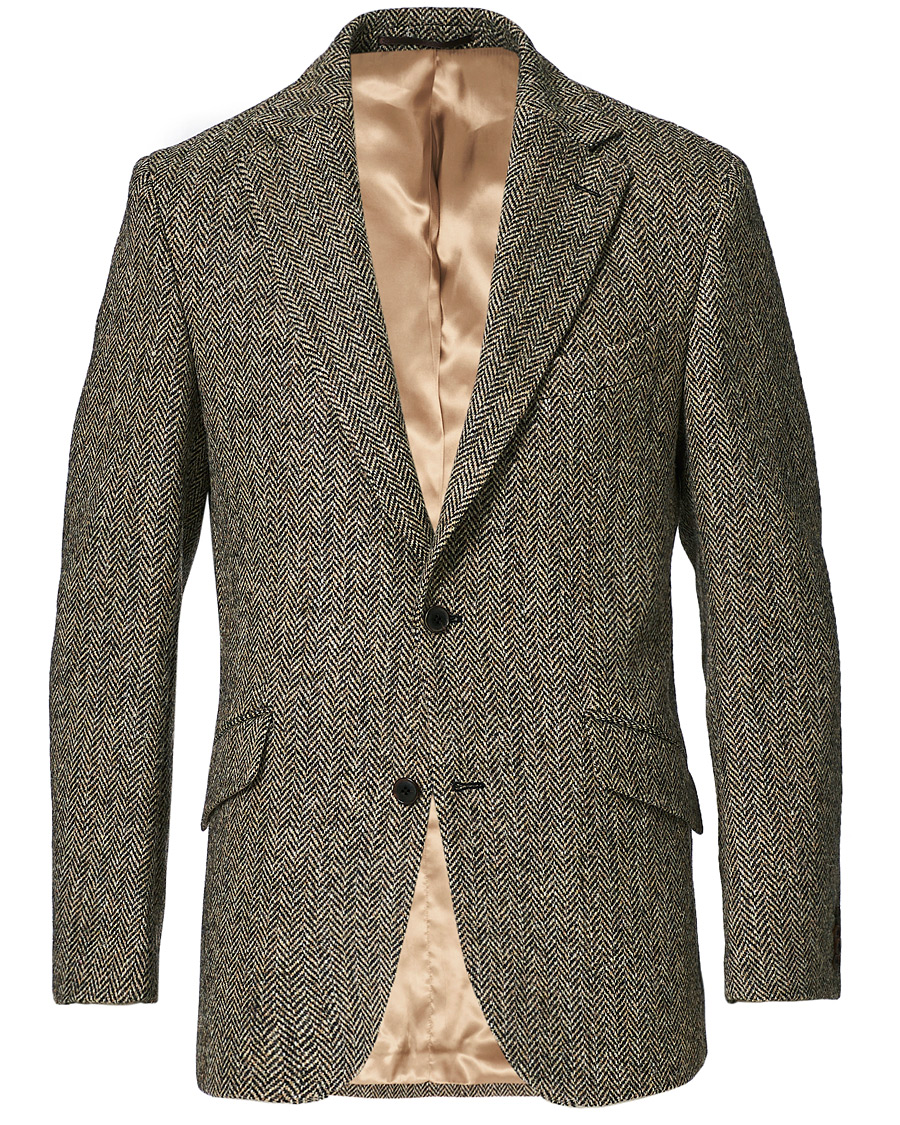 Homme | Blazers | Walker Slater | Edward Harris Tweed Herringbone Blazer Charcoal