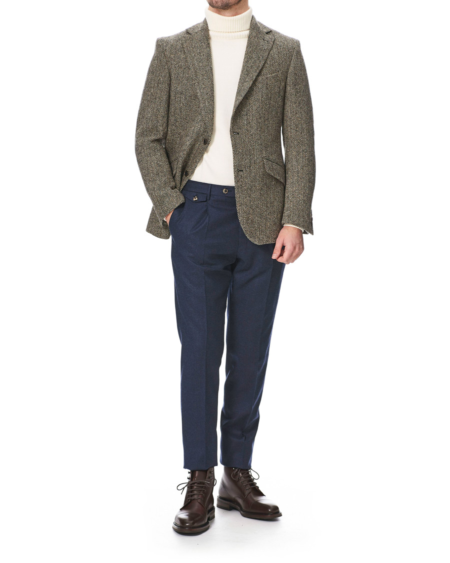 Homme | Blazers | Walker Slater | Edward Harris Tweed Herringbone Blazer Charcoal