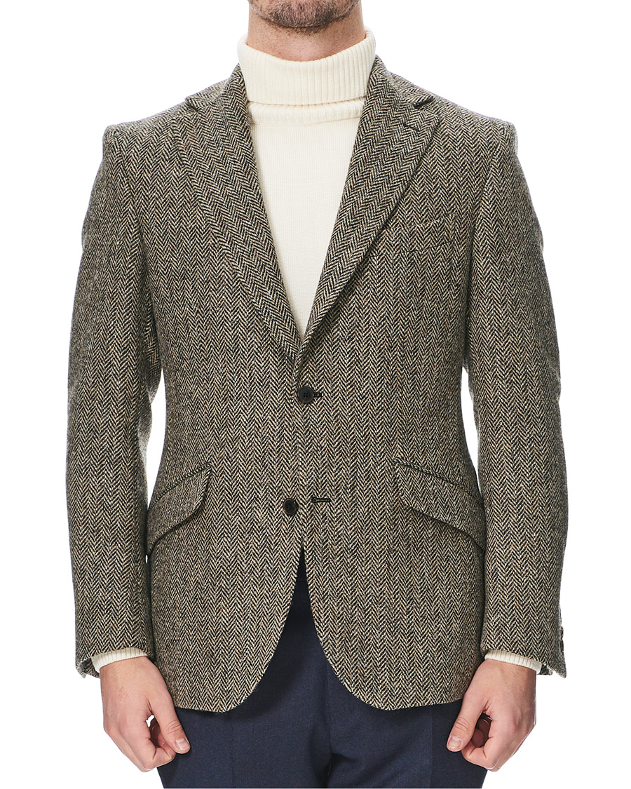 Homme | Blazers | Walker Slater | Edward Harris Tweed Herringbone Blazer Charcoal