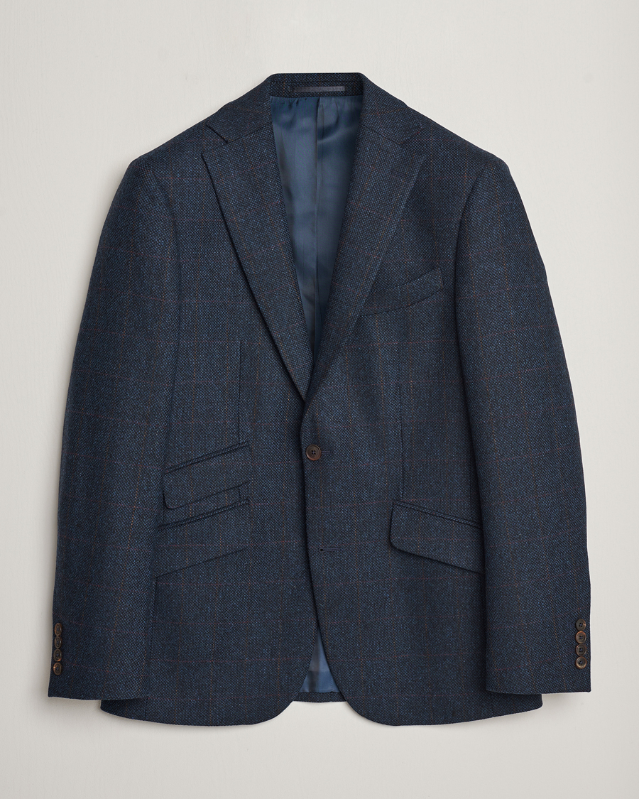 Heren | Blazers | Walker Slater | Edward Lambswool Windowpane Blazer Navy