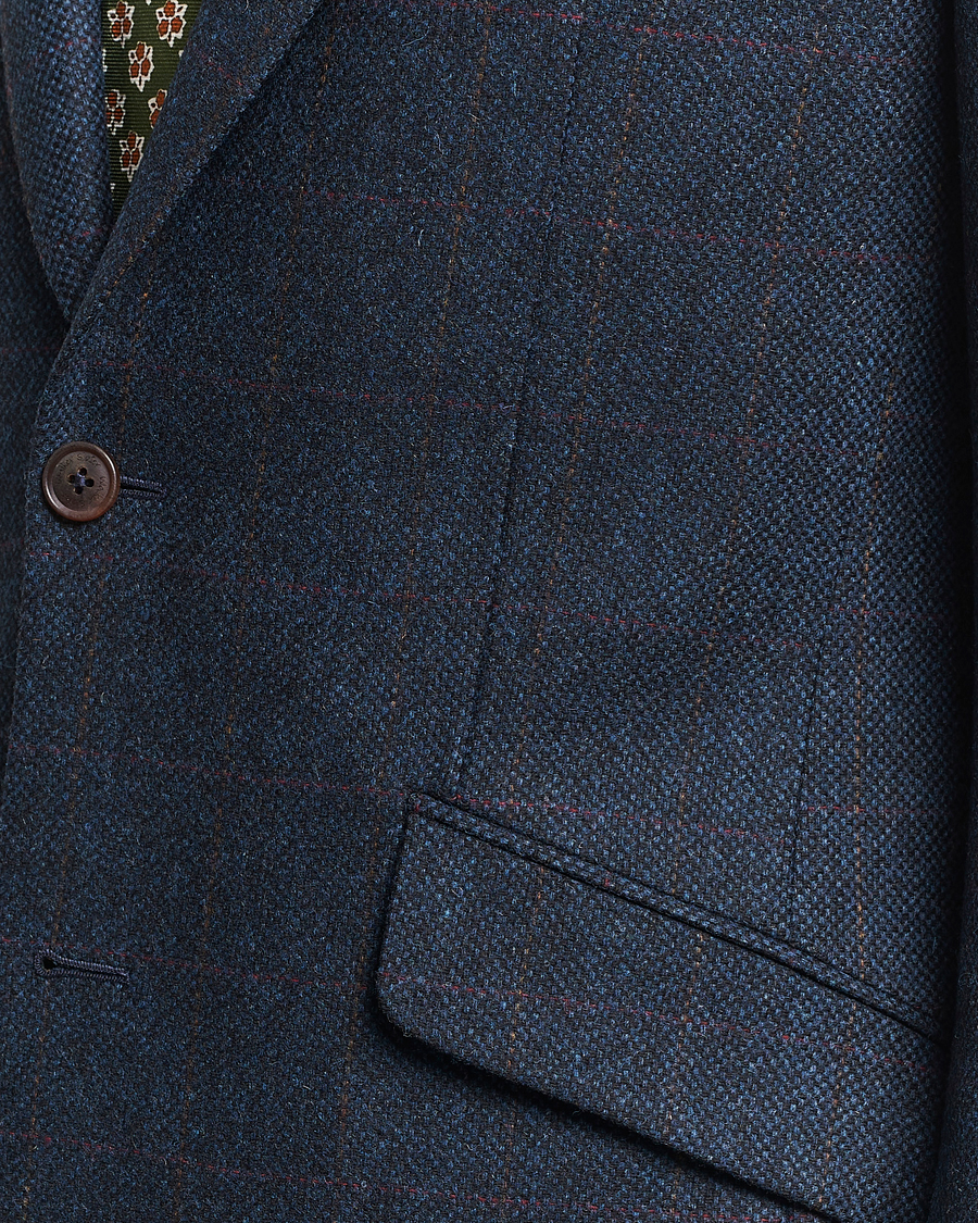 Heren | Blazers | Walker Slater | Edward Lambswool Windowpane Blazer Navy