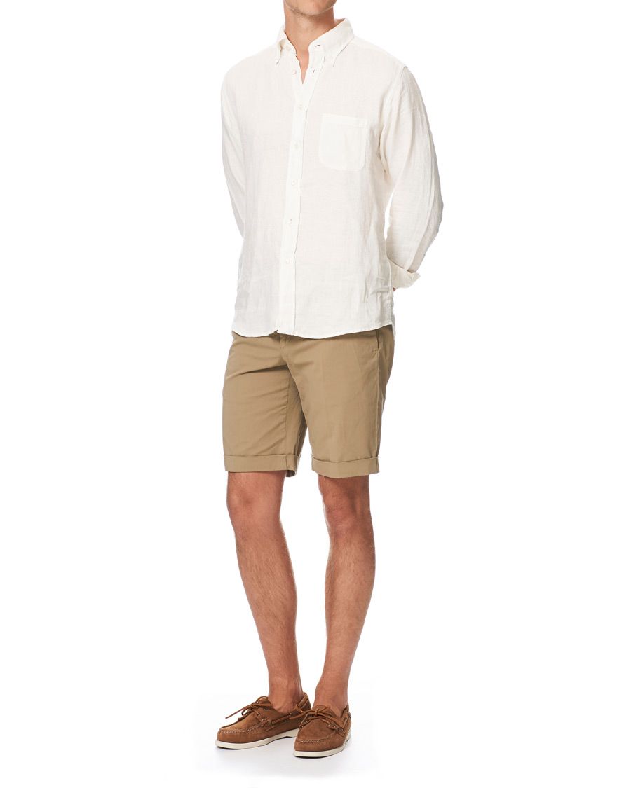 Heren | Korte broek | Incotex | Cotton Chino Shorts Beige