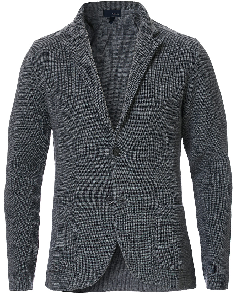 Heren | Blazers | Lardini | Knitted Wool Blazer Grey