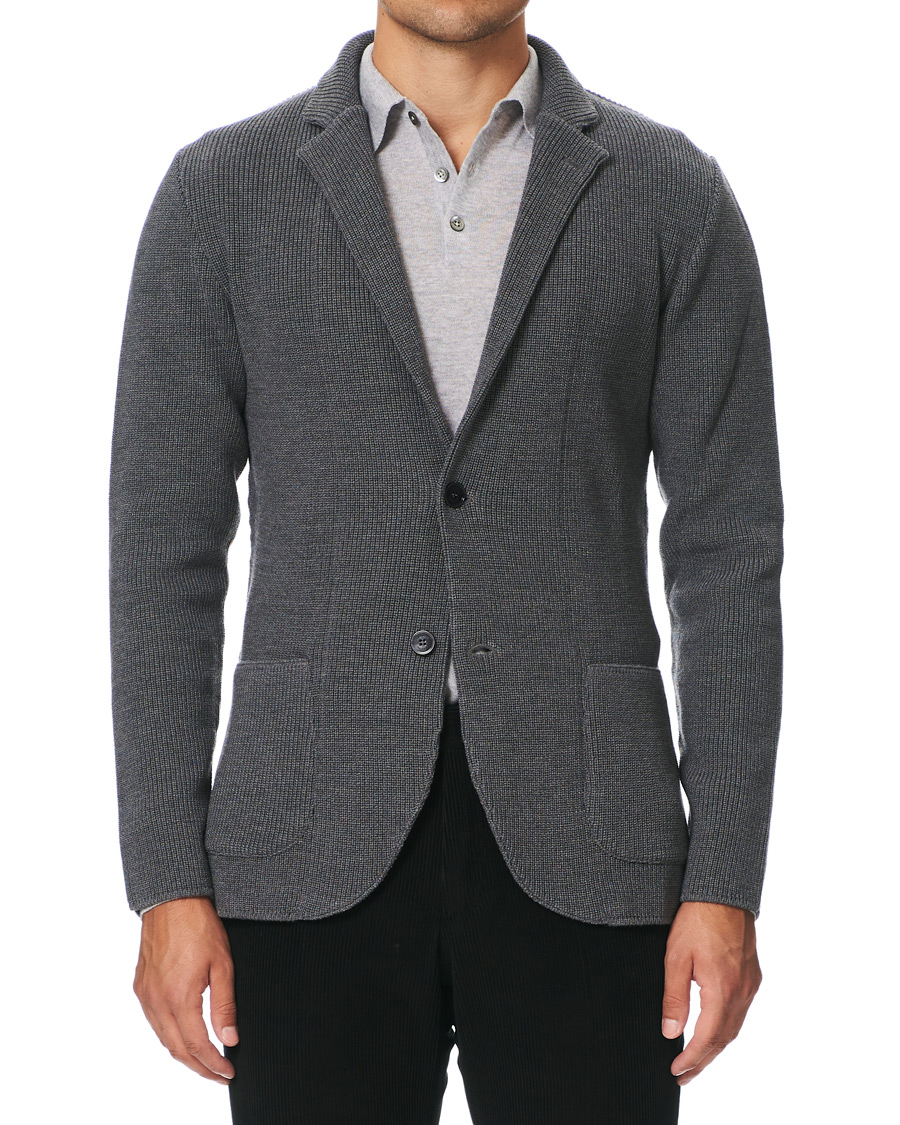 Heren | Blazers | Lardini | Knitted Wool Blazer Grey