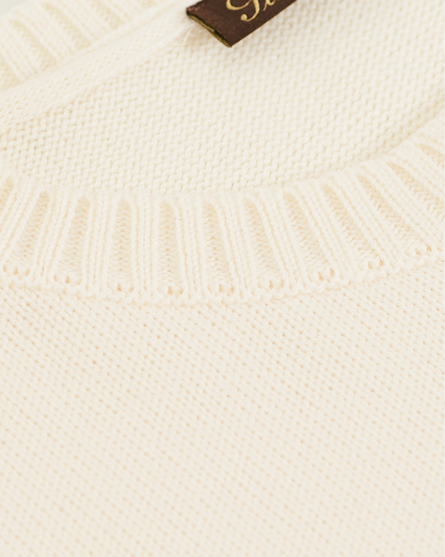 Heren | Truien | Stenströms | Heavy Knitted Merino Crew Neck Cream