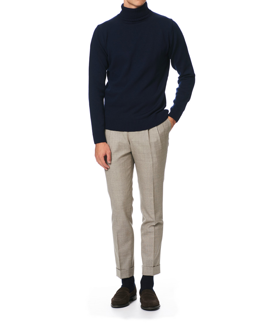 Homme | Pulls Et Tricots | Stenströms | Heavy Knitted Merino Rollneck Navy