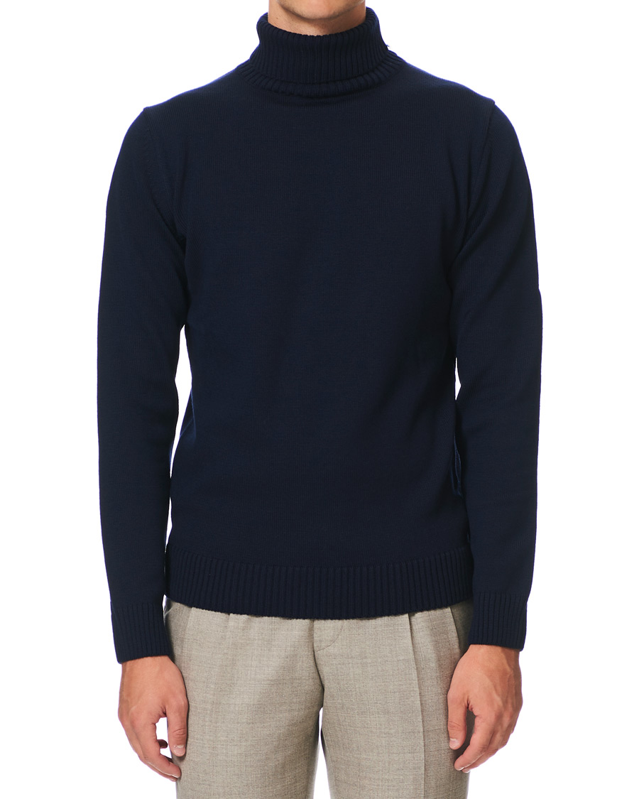 Homme | Pulls Et Tricots | Stenströms | Heavy Knitted Merino Rollneck Navy