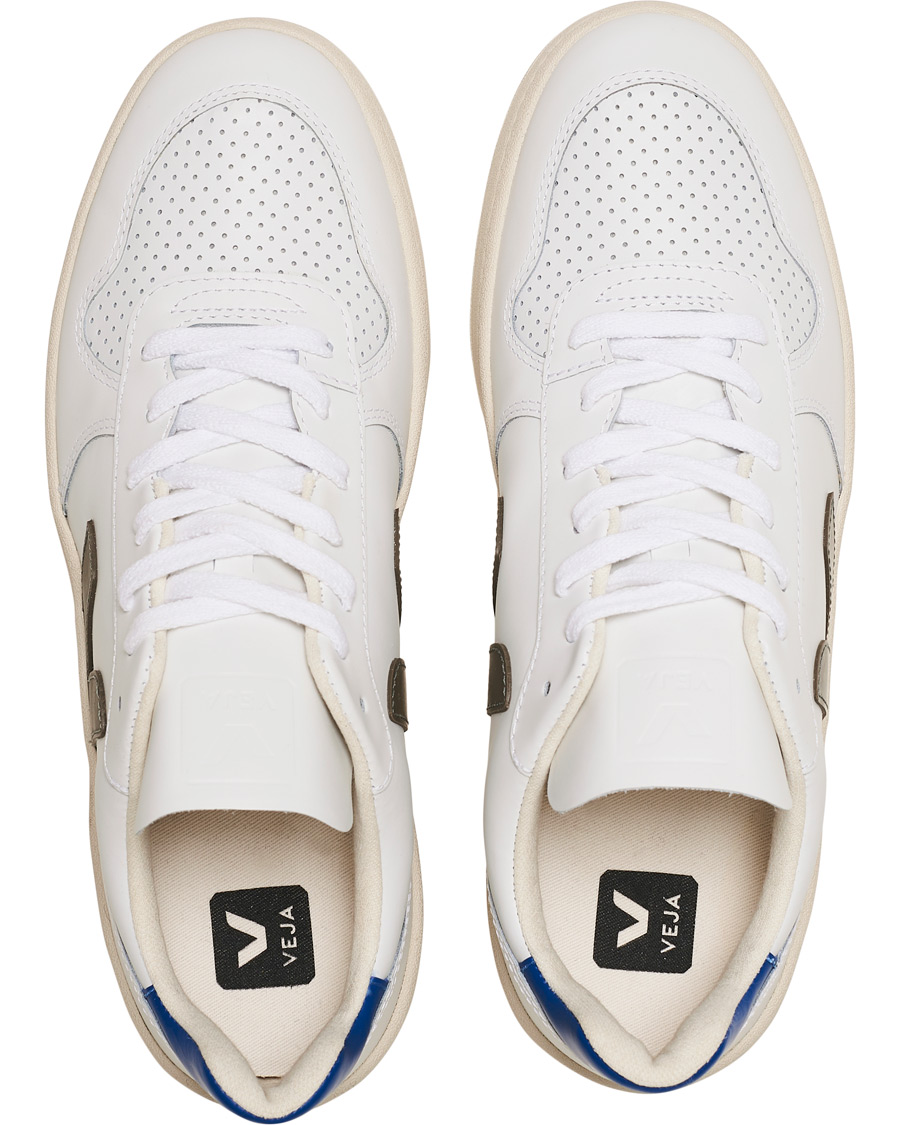 Homme | Veja V-10 Leather Sneaker Extra White/Kaki Indigo | Veja | V-10 Leather Sneaker Extra White/Kaki Indigo