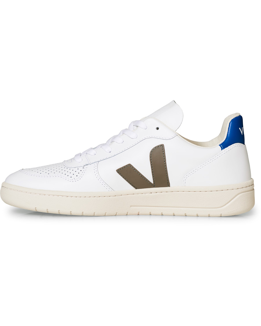 Homme | Veja V-10 Leather Sneaker Extra White/Kaki Indigo | Veja | V-10 Leather Sneaker Extra White/Kaki Indigo