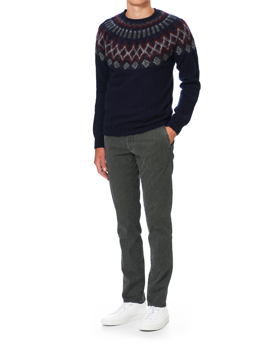 Homme | Pulls Et Tricots | Howlin' | Brushed Wool Fair Isle Crew Sweater Navy