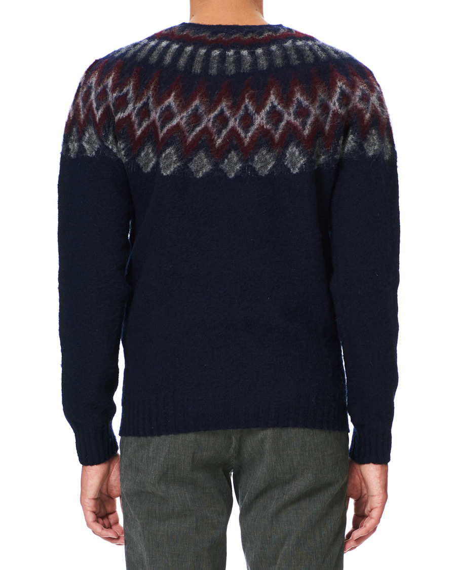 Homme | Pulls Et Tricots | Howlin' | Brushed Wool Fair Isle Crew Sweater Navy