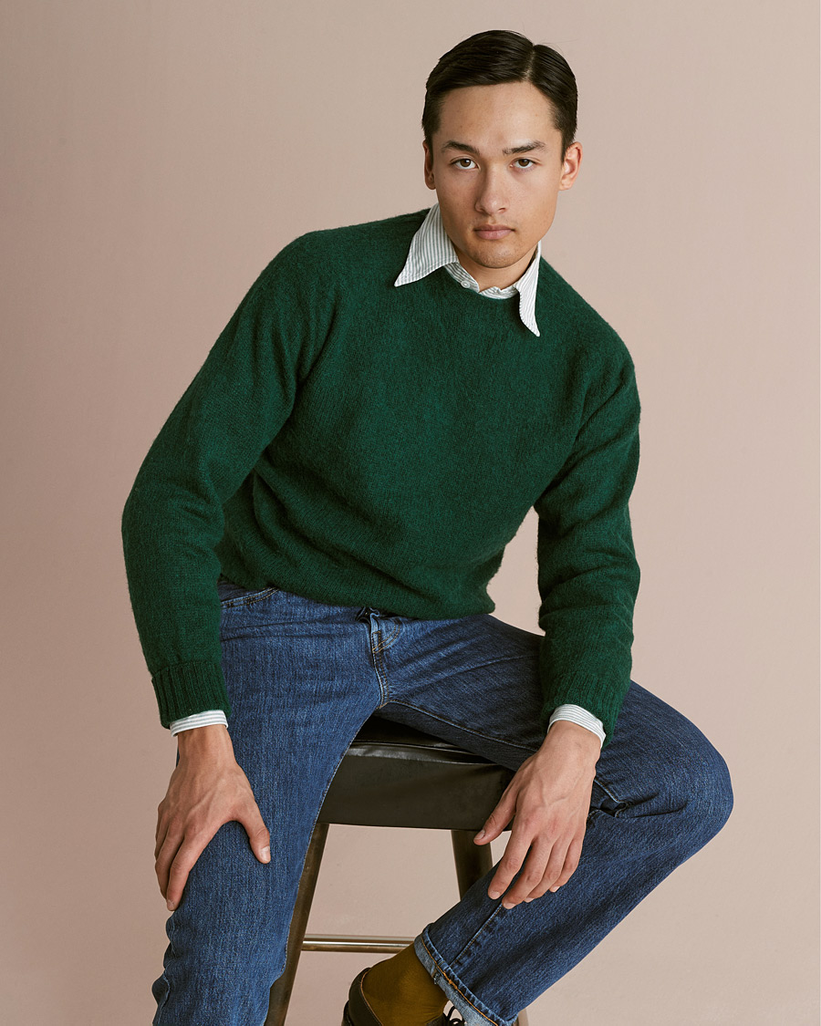 Homme | Pulls Et Tricots | Howlin' | Brushed Wool Sweater Forest