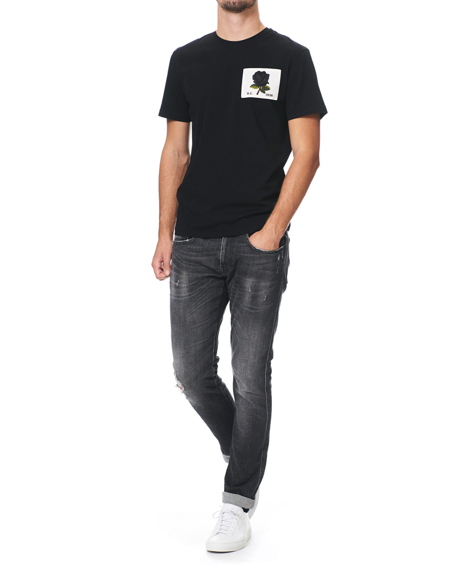 Homme | T-shirts | Kent & Curwen | Rose Embroidered T-Shirt Black