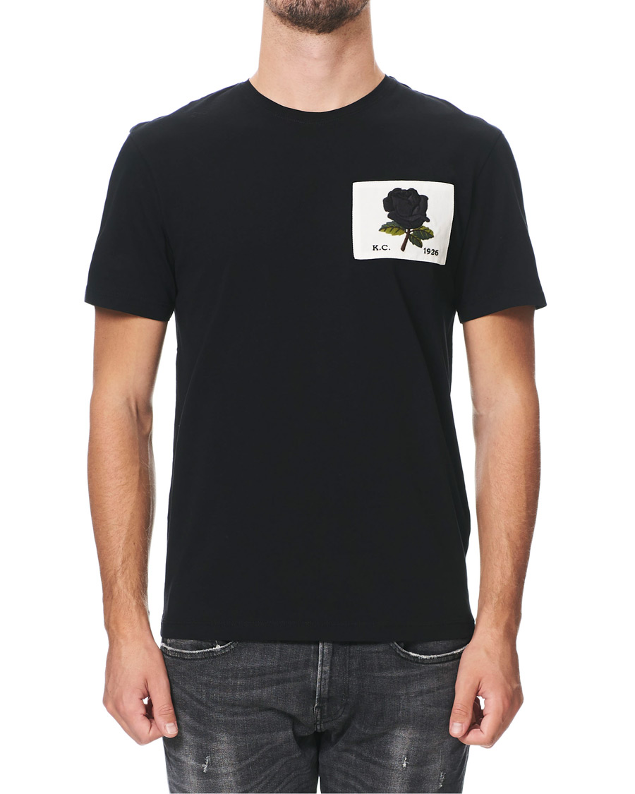 Homme | T-shirts | Kent & Curwen | Rose Embroidered T-Shirt Black