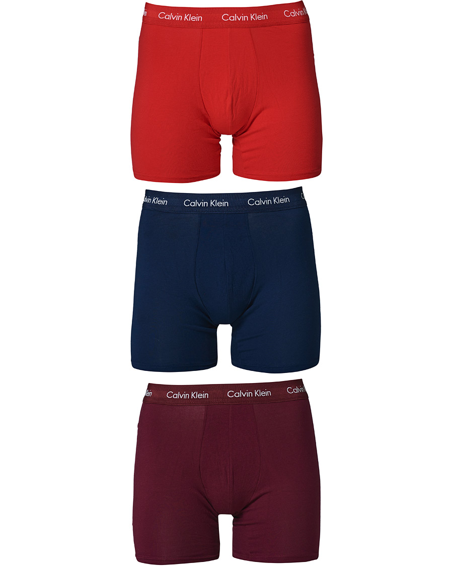Homme | Sous-Vêtements Et Chaussettes | Calvin Klein | Cotton Stretch 3-Pack Boxer Breif Navy/Wine/Red
