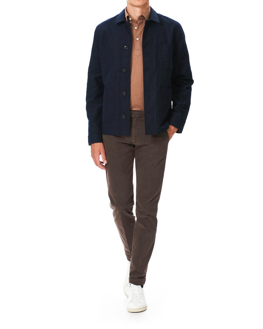 Homme | Chemises | Eton | Slim Fit Pique Button Under Poloshirt Nougat