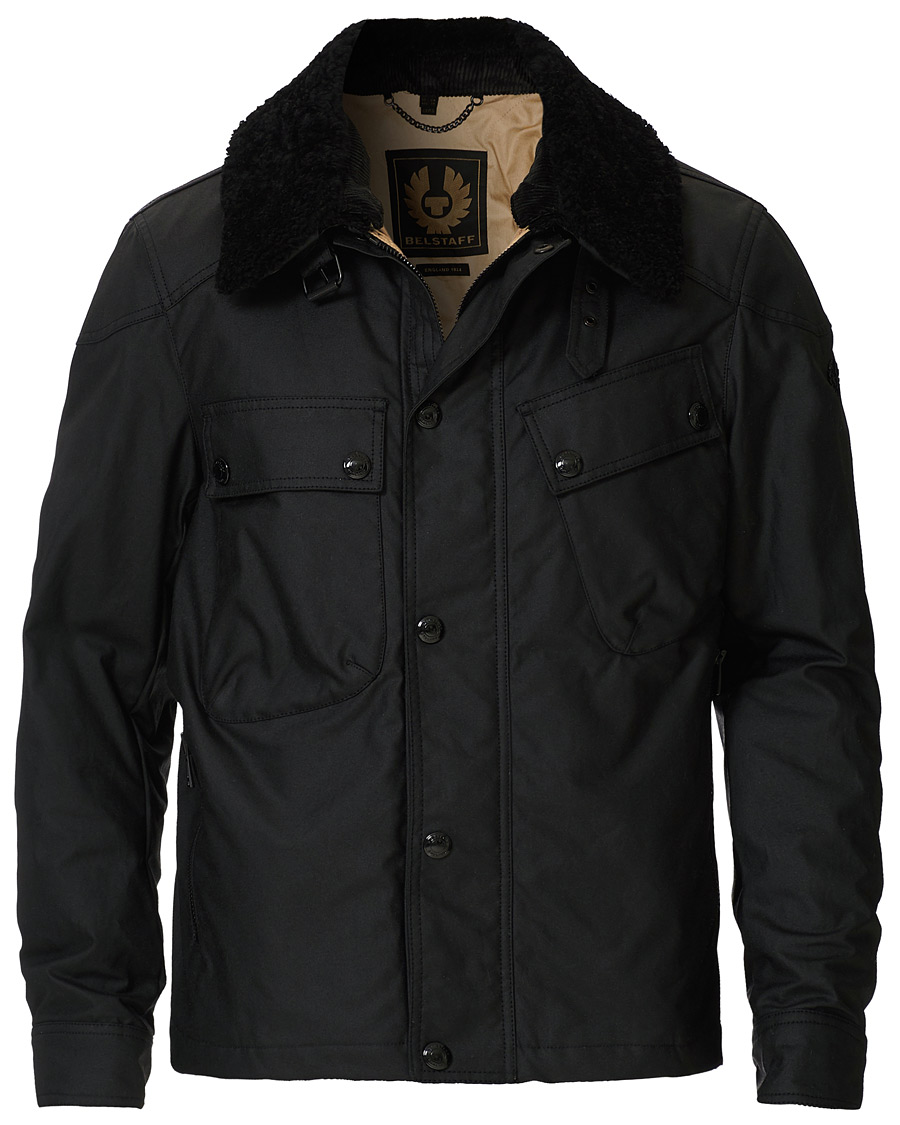 Homme | Manteaux Et Vestes | Belstaff | Patrol Waxed Sherling Jacket Black