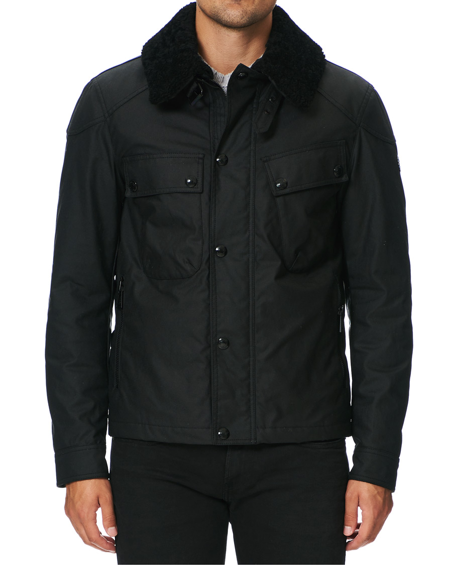 Homme | Manteaux Et Vestes | Belstaff | Patrol Waxed Sherling Jacket Black