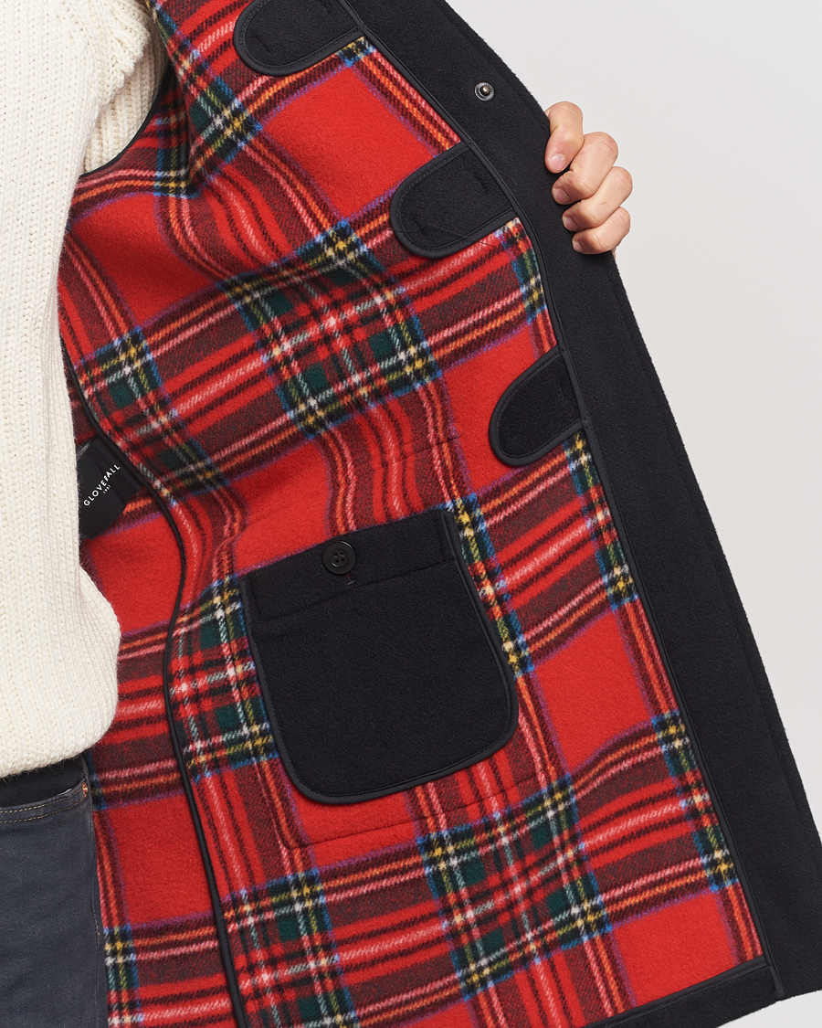 Homme | Manteaux Et Vestes | Gloverall | Morris Duffle Coat Black/Royal Stewart
