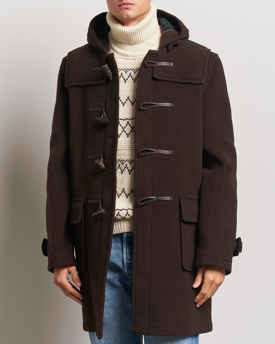 Heren | Jassen | Gloverall | Morris Duffle Coat Brown/Tartan