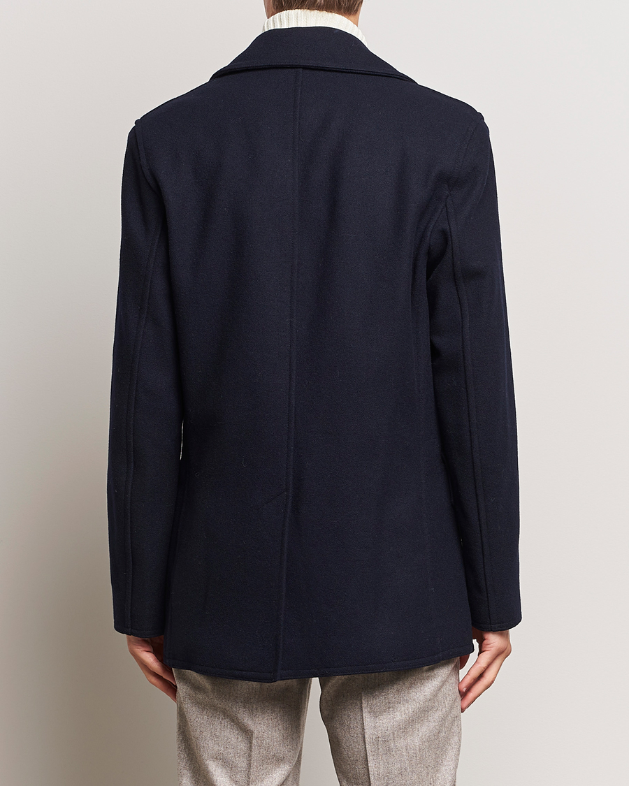 Heren | Jassen | Gloverall | Churchill Reefer Peacoat Navy
