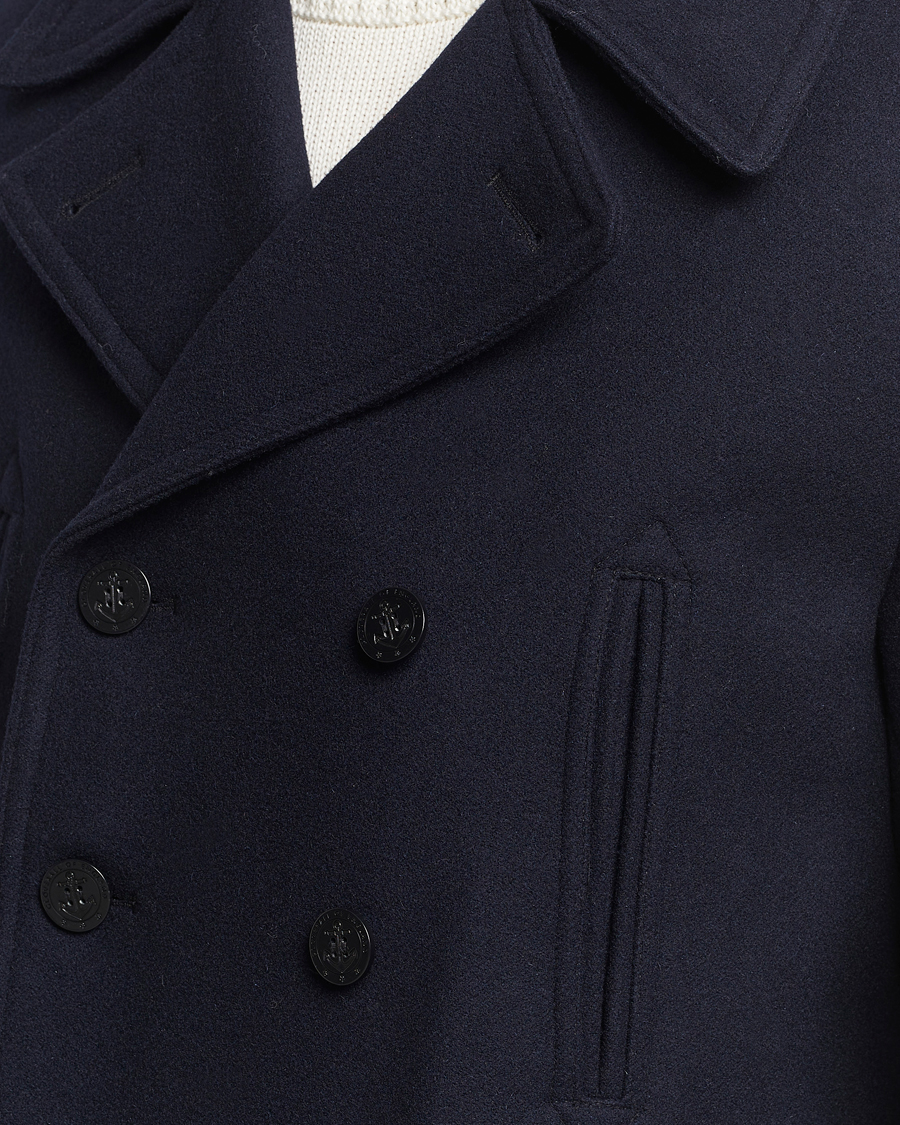 Heren | Jassen | Gloverall | Churchill Reefer Peacoat Navy