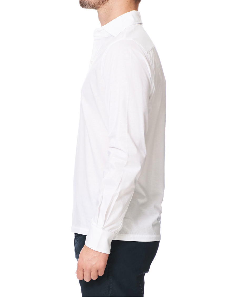 Homme | Chemises | Stenströms | Cotton Popover Poloshirt White