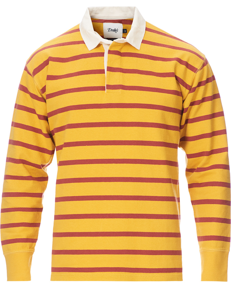 Homme | Pulls Et Tricots | Drake's | Long Sleeve Rugby Strype Yellow/Red