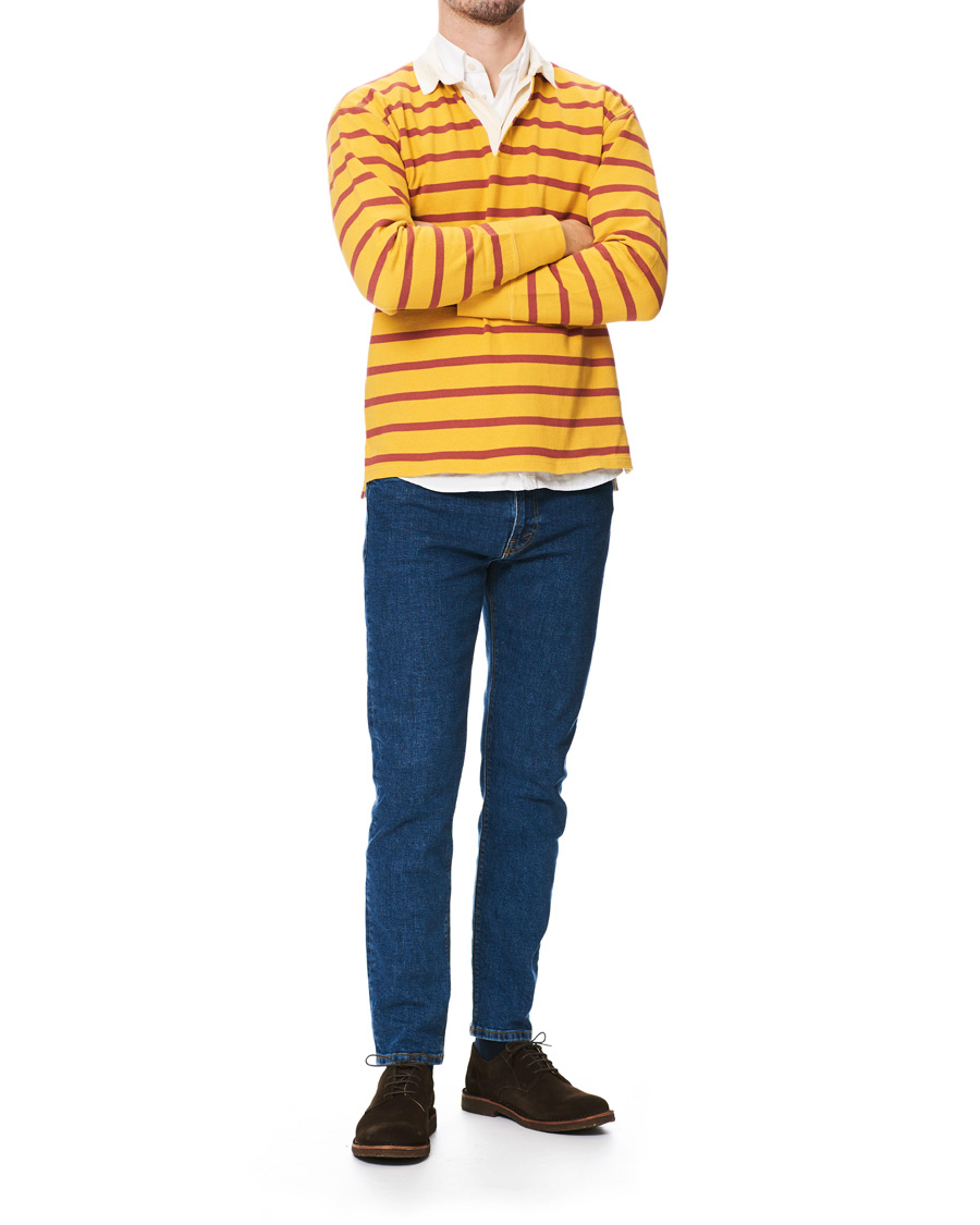 Homme | Pulls Et Tricots | Drake's | Long Sleeve Rugby Strype Yellow/Red
