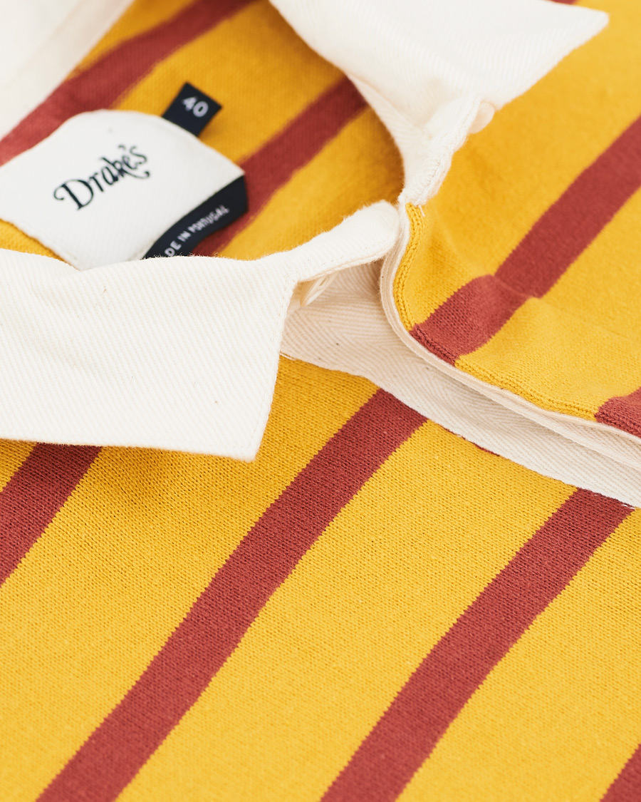 Homme | Pulls Et Tricots | Drake's | Long Sleeve Rugby Strype Yellow/Red