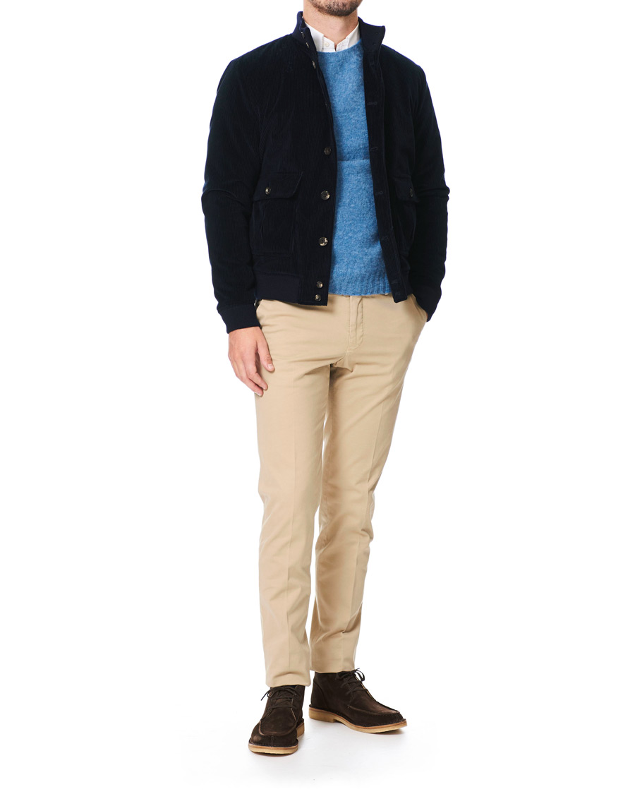 Homme | Pulls Et Tricots | Drake's | Brushed Shetland Wool Crew Neck Fresh Surf