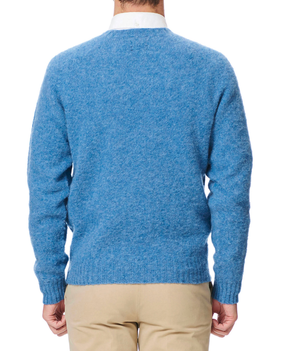 Homme | Pulls Et Tricots | Drake's | Brushed Shetland Wool Crew Neck Fresh Surf