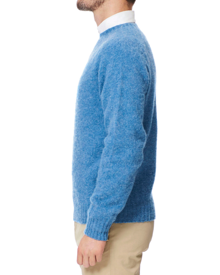 Homme | Pulls Et Tricots | Drake's | Brushed Shetland Wool Crew Neck Fresh Surf