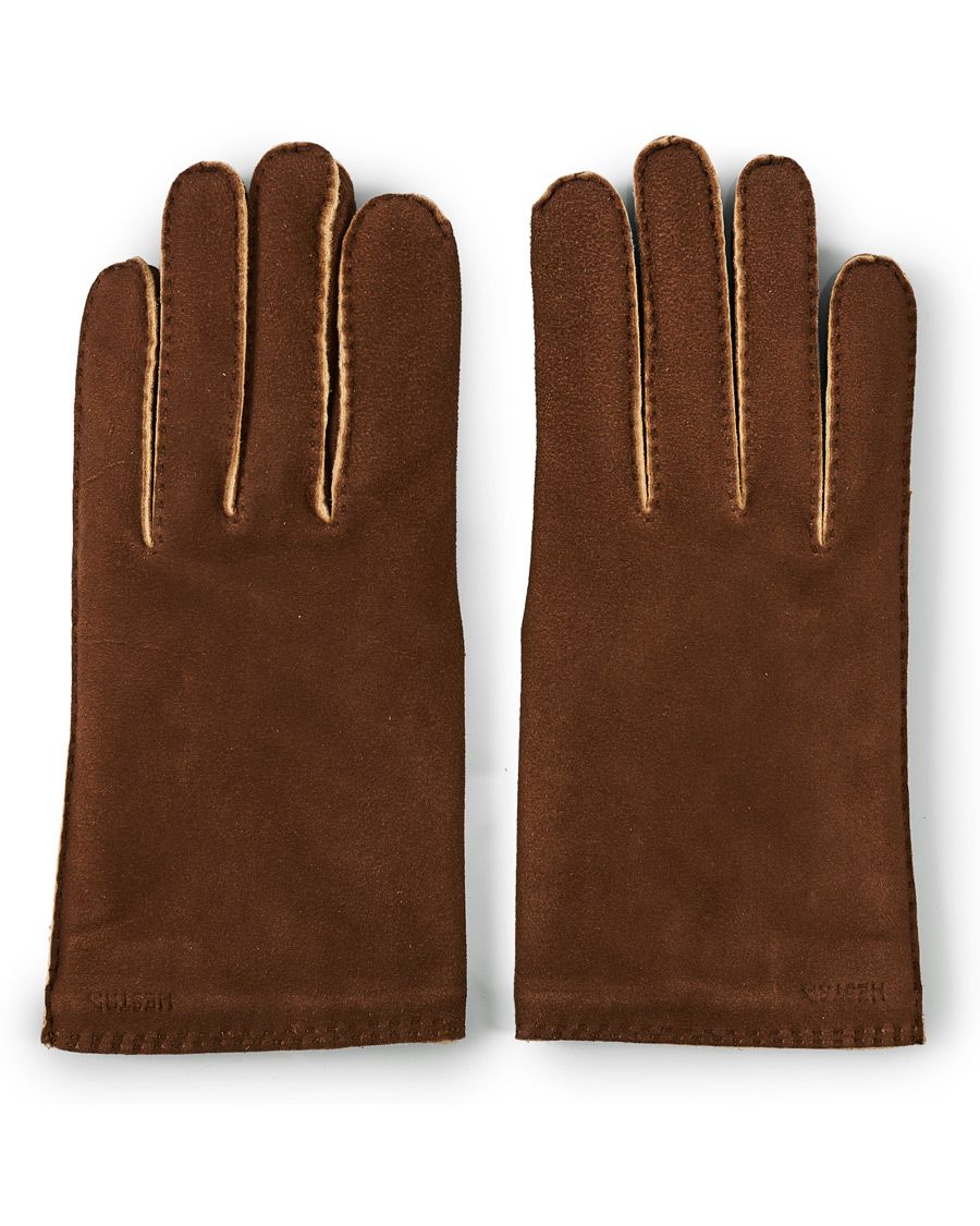 Heren | Hestra Philippe Chamoise Wool Lined Glove Brown | Hestra | Philippe Chamoise Wool Lined Glove Brown