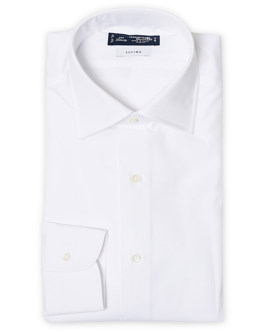 Homme | Chemises | Kamakura Shirts | Slim Fit Pinpoint Oxford Shirt White