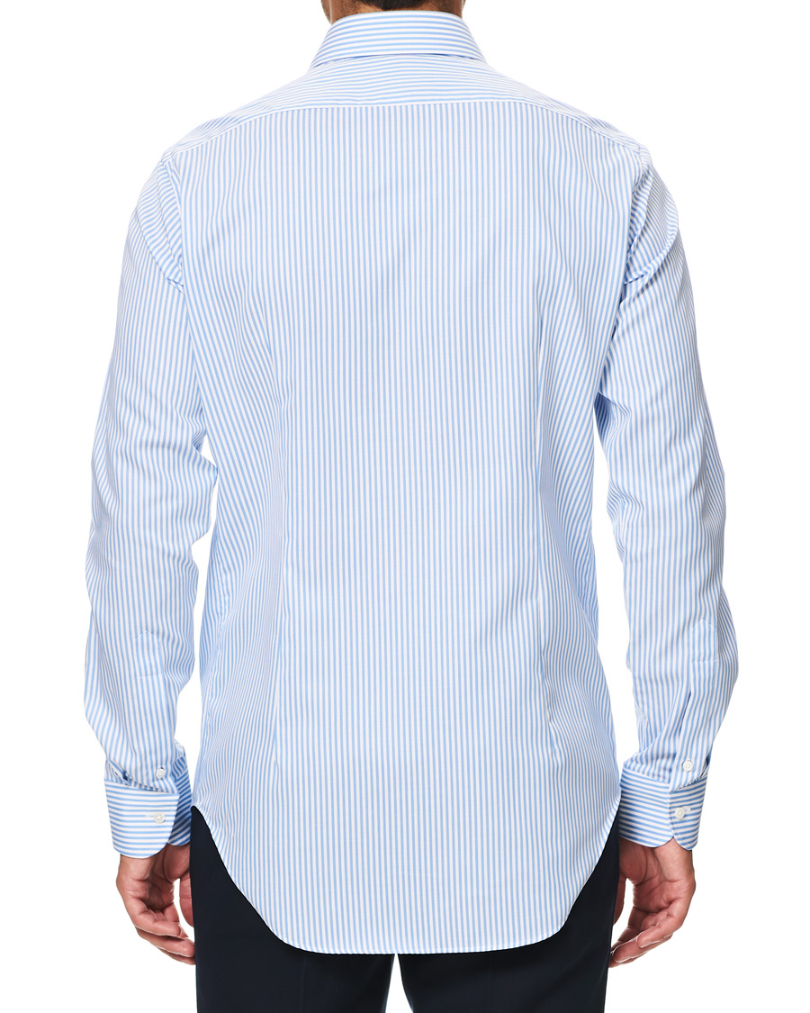Homme | Chemises | Kamakura Shirts | Slim Fit Striped Travel Shirt Blue/White