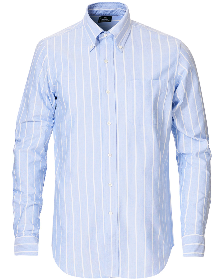 Homme | Chemises | Kamakura Shirts | Slim Fit Oxford Sport Shirt Blue