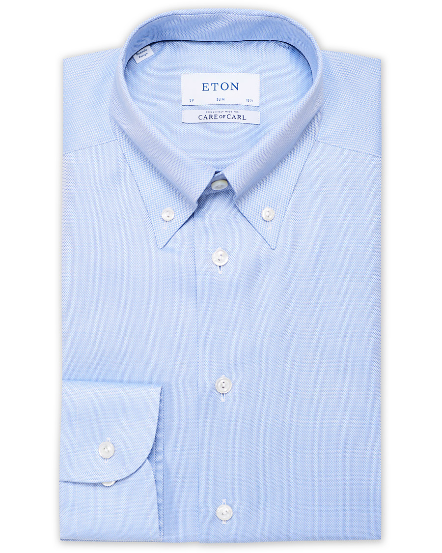 Heren | Overhemden | Eton | Slim Fit Royal Oxford Button Down Shirt Light Blue