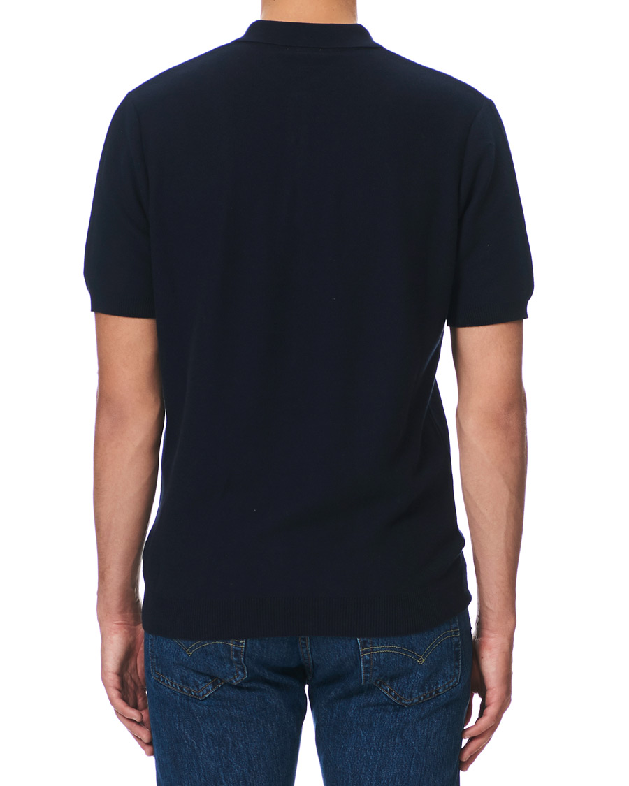 Homme | Polos | Sunspel | Fine Texture Polo Navy