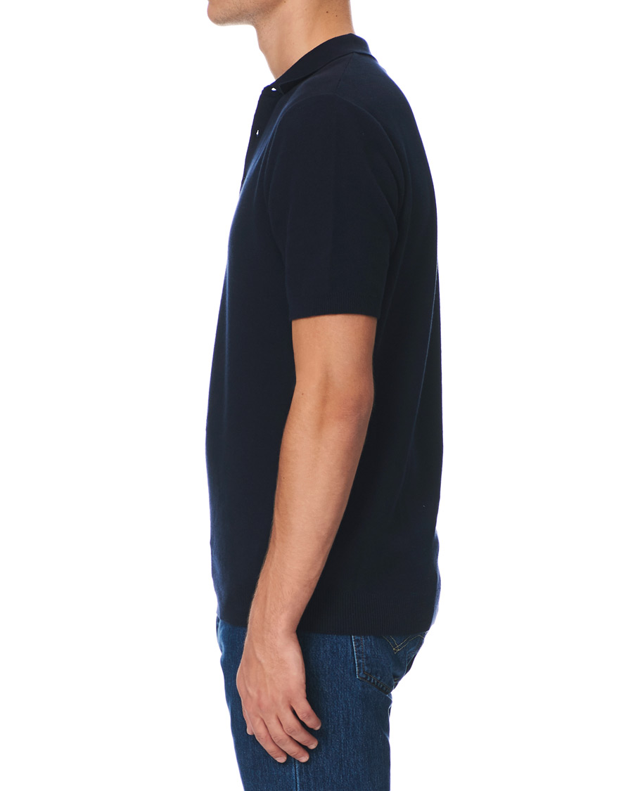 Homme | Polos | Sunspel | Fine Texture Polo Navy