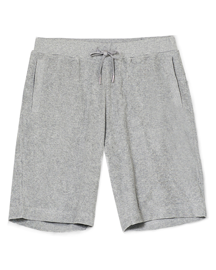 Homme | Shorts | Sunspel | Organic Cotton Towelling Shorts Grey Melange