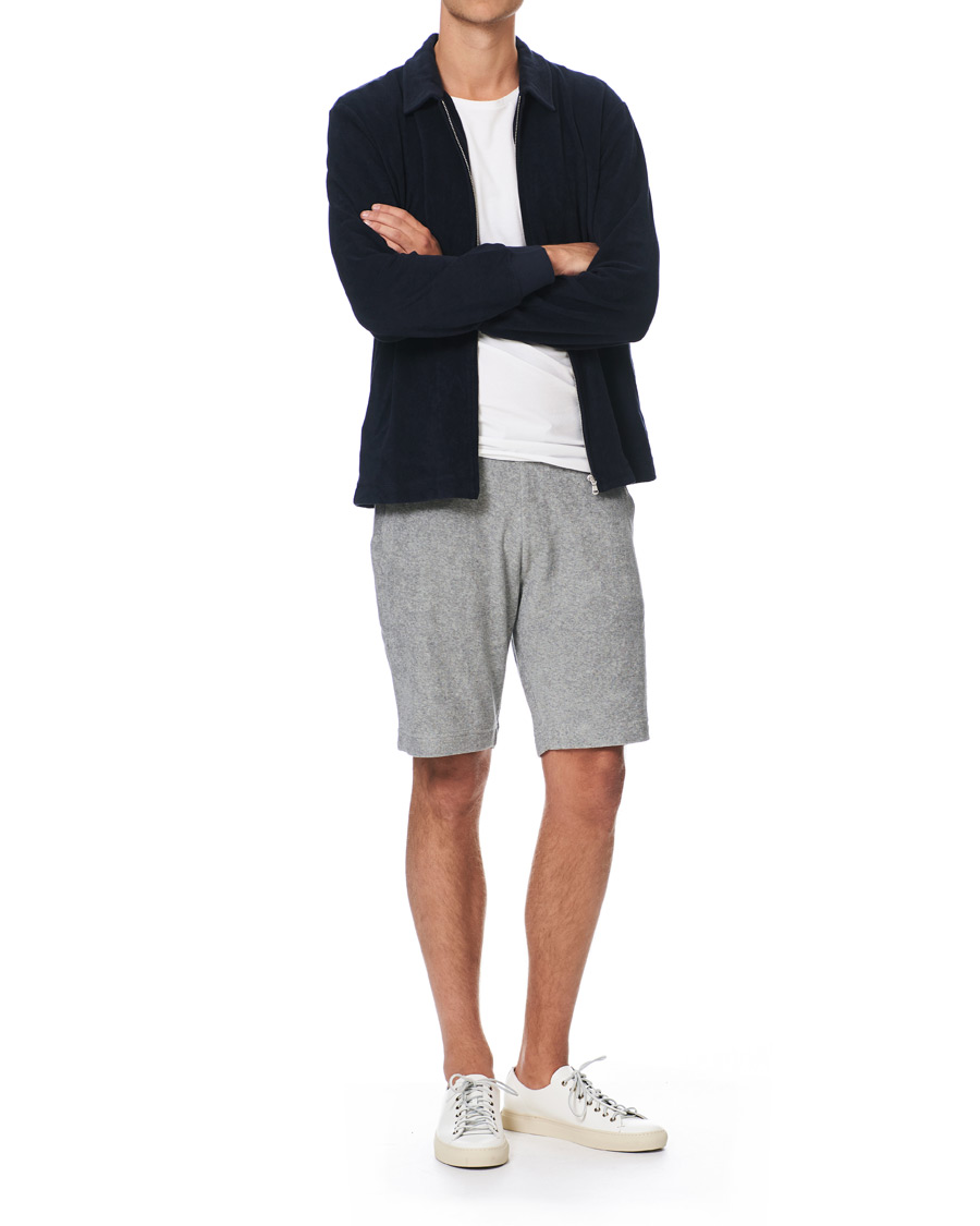 Homme | Shorts | Sunspel | Organic Cotton Towelling Shorts Grey Melange