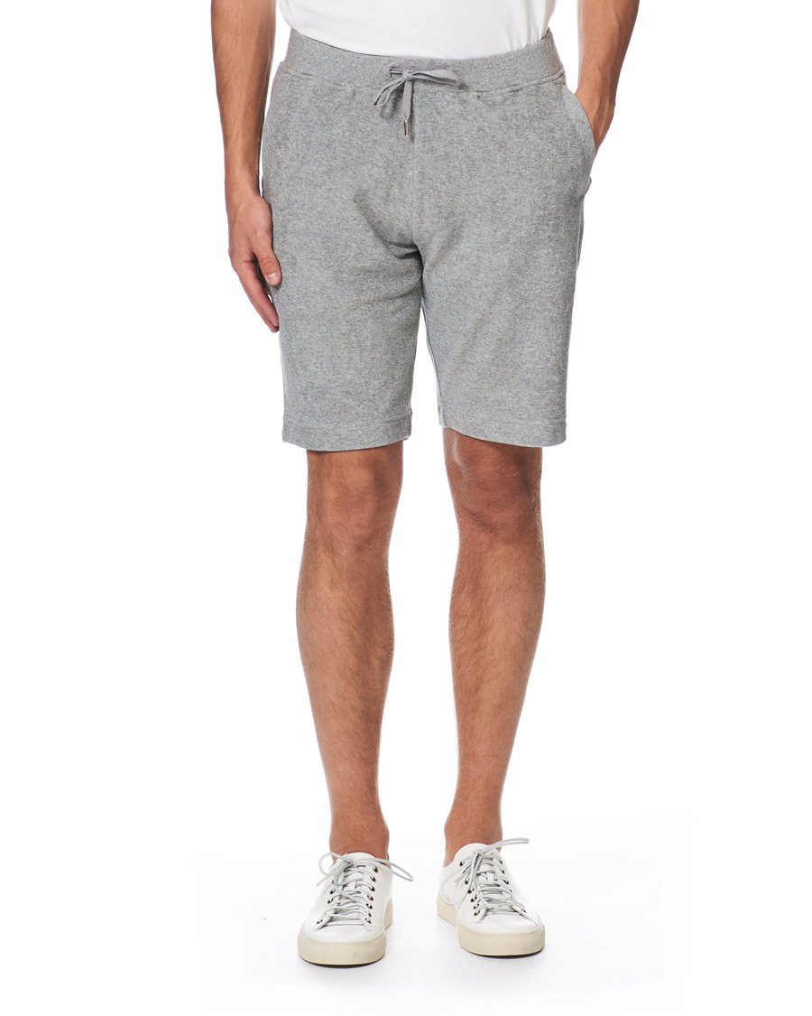 Homme | Shorts | Sunspel | Organic Cotton Towelling Shorts Grey Melange
