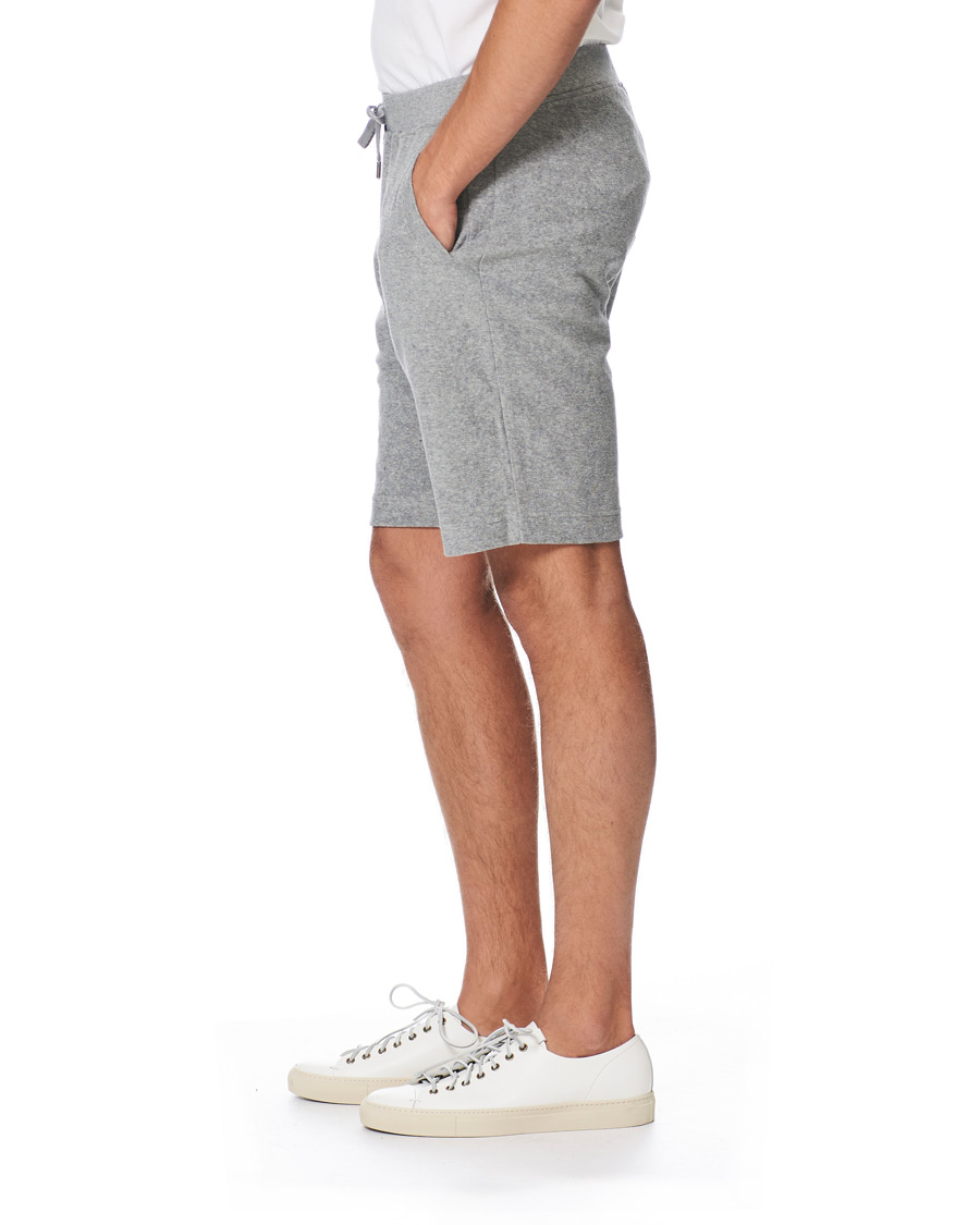 Homme | Shorts | Sunspel | Organic Cotton Towelling Shorts Grey Melange