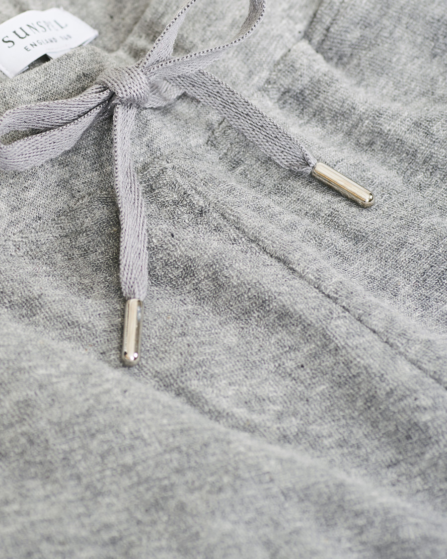 Homme | Shorts | Sunspel | Organic Cotton Towelling Shorts Grey Melange