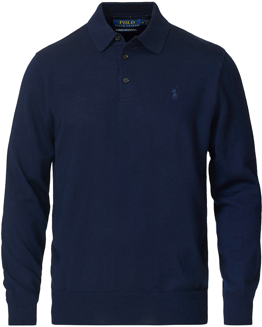 Homme | Pulls Et Tricots | Polo Ralph Lauren | Merino Knitted Polo Hunter Navy
