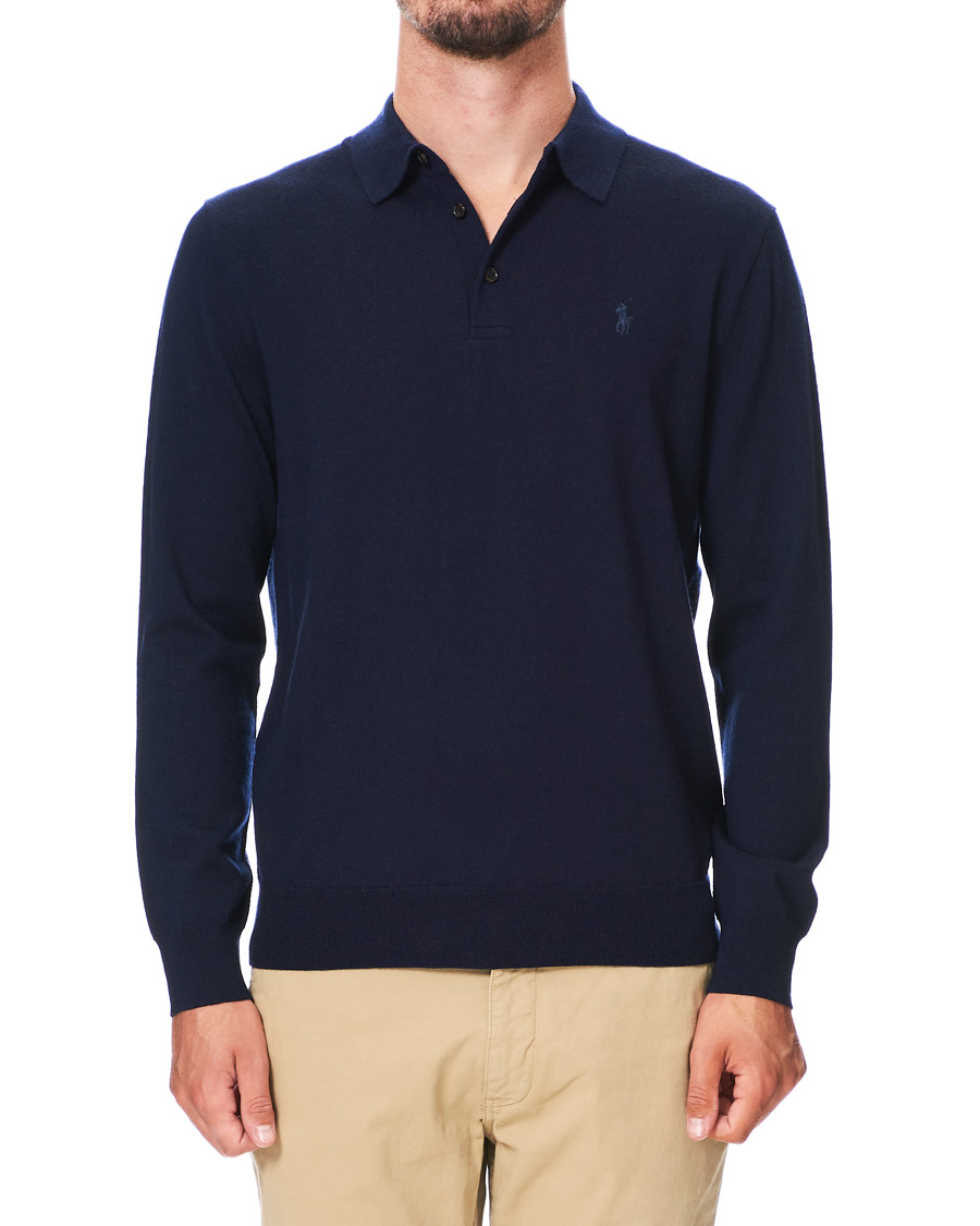 Homme | Pulls Et Tricots | Polo Ralph Lauren | Merino Knitted Polo Hunter Navy