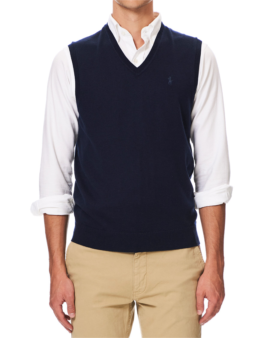 Homme | Pulls Et Tricots | Polo Ralph Lauren | Merino Slipover Hunter Navy
